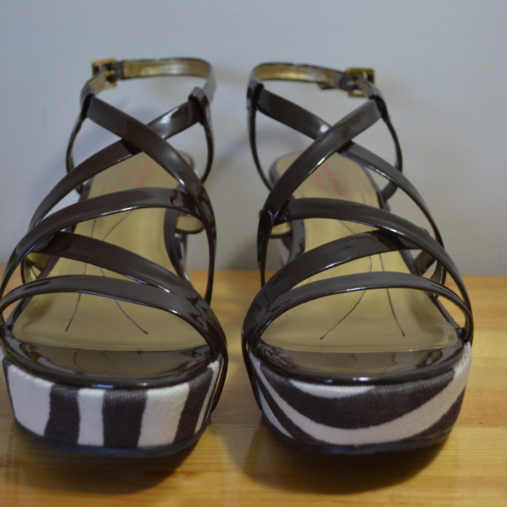 NIB Kate Spade Bijou brown/white platform sandals